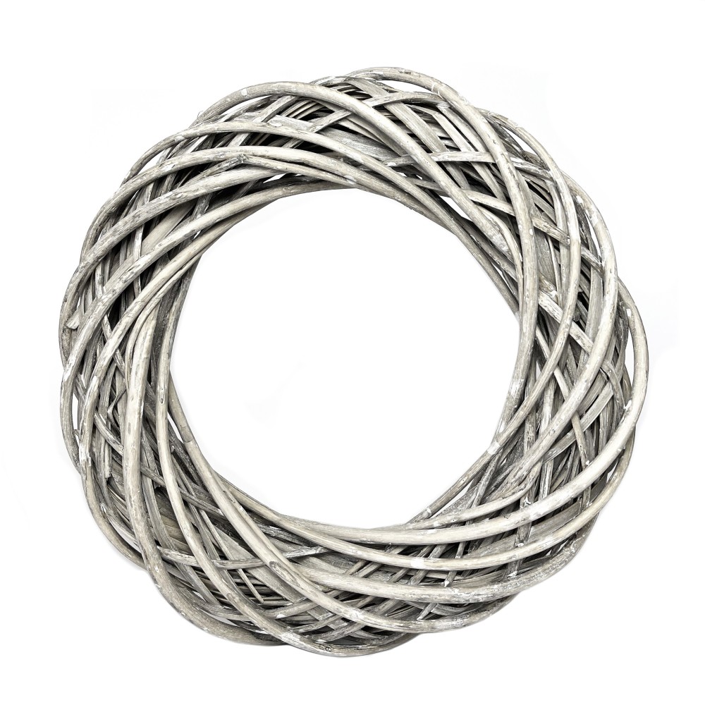 Braided wreath, base for garlands - grey, 40 cm