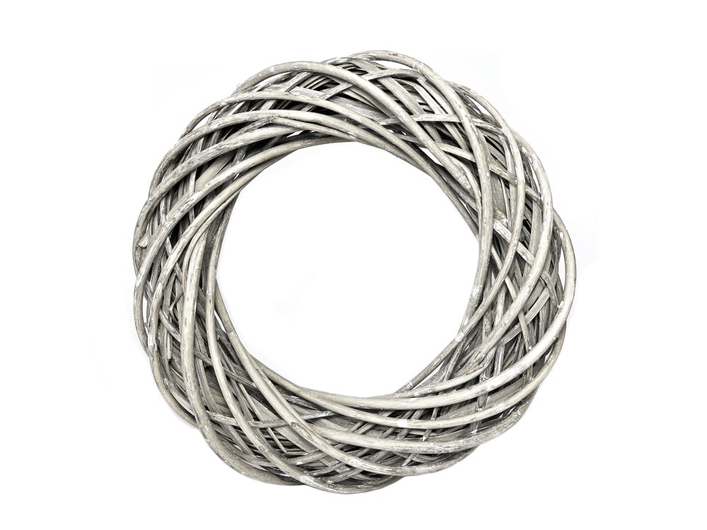 Braided wreath, base for garlands - grey, 40 cm