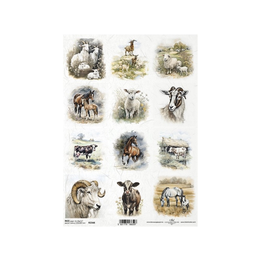 Papier do decoupage A4 - ITD Collection - ryżowy, R2348