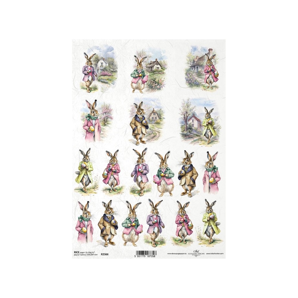 Papier do decoupage A4 - ITD Collection - ryżowy, R2366