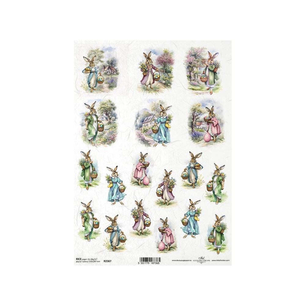 Papier do decoupage A4 - ITD Collection - ryżowy, R2367