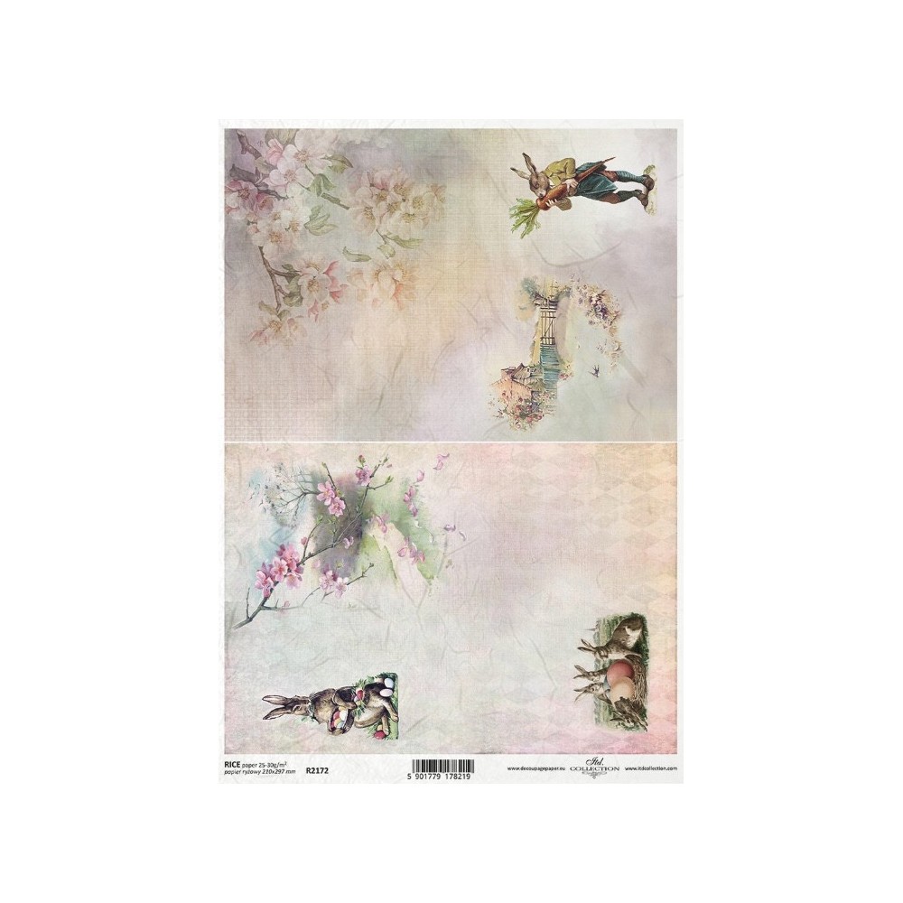 Papier do decoupage A4 - ITD Collection - ryżowy, R2172