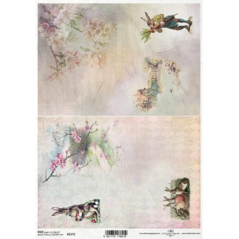 Papier do decoupage A4 - ITD Collection - ryżowy, R2172