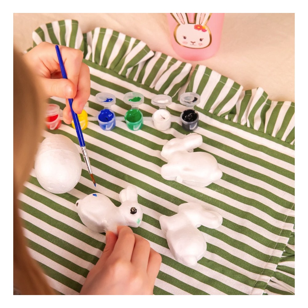 Decoration painting set Easter Bunnies - 5,5 x 7 cm, 4 pcs.