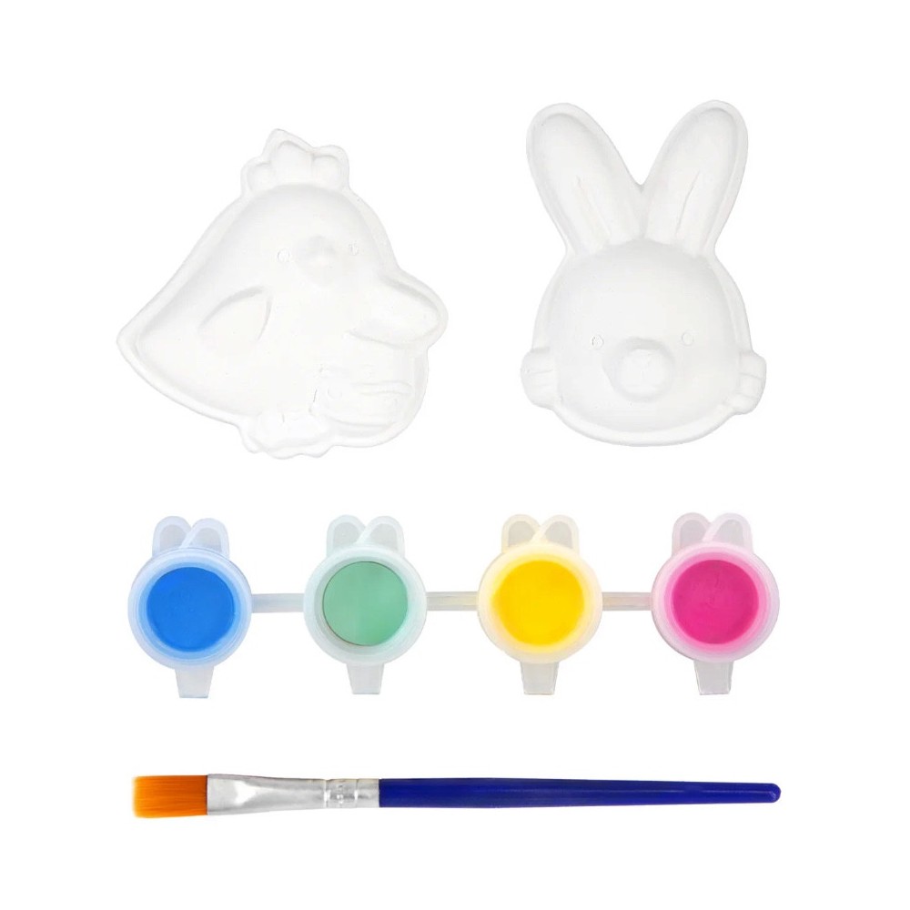 Set of plaster figures for painting Chicken and Bunny - 2 pcs.