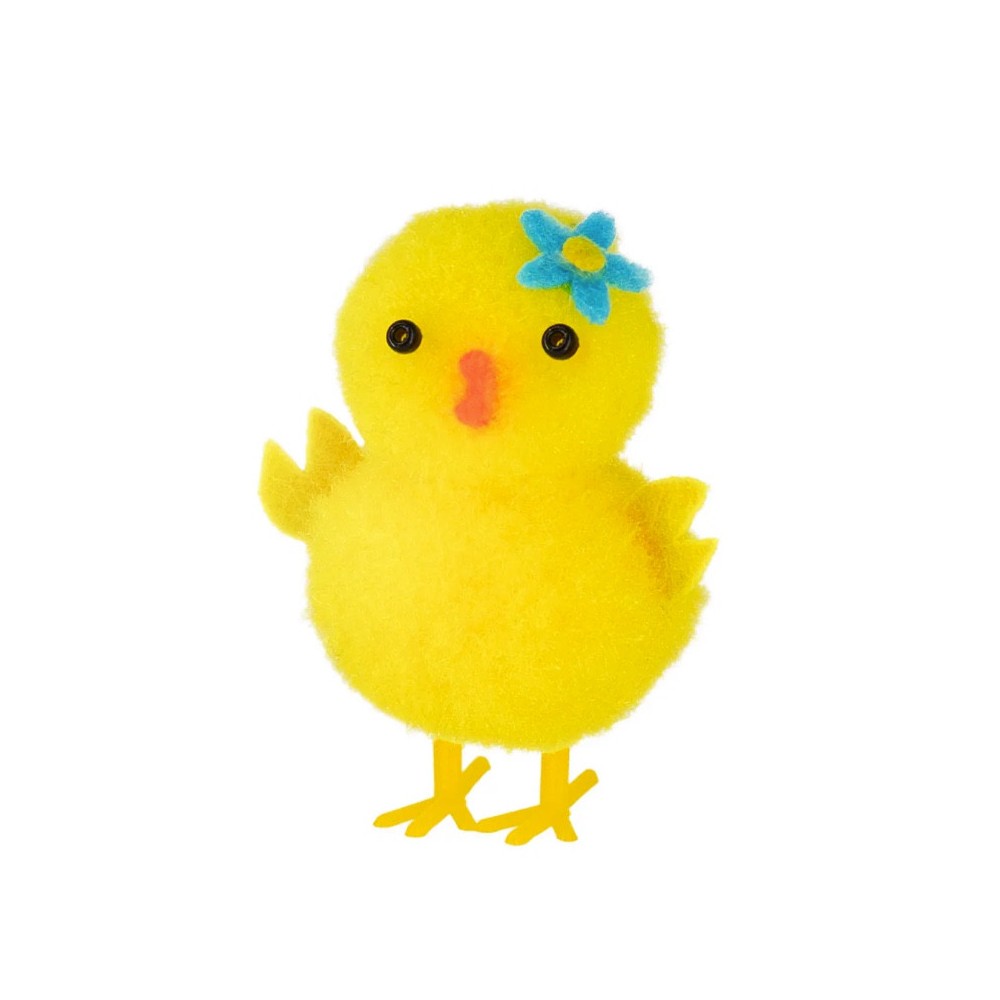 Kurczaczki wielkanocne z kwiatkiem - 4,5 cm, 6 szt.