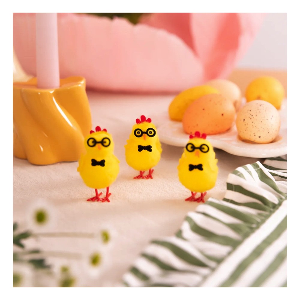 Easter chicks with glasses - 5,5 cm, 3 pcs.