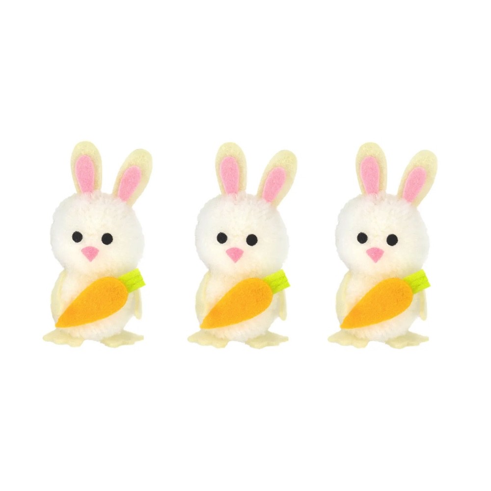 Easter bunnies with carrots - 5,5 cm, 3 pcs.
