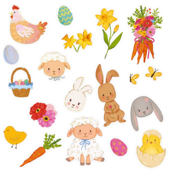 Easter temporary tattoos for kids - 19 pcs.