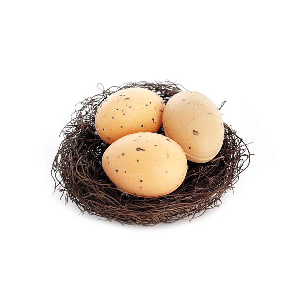 Easter nest with eggs - natural, 9 cm