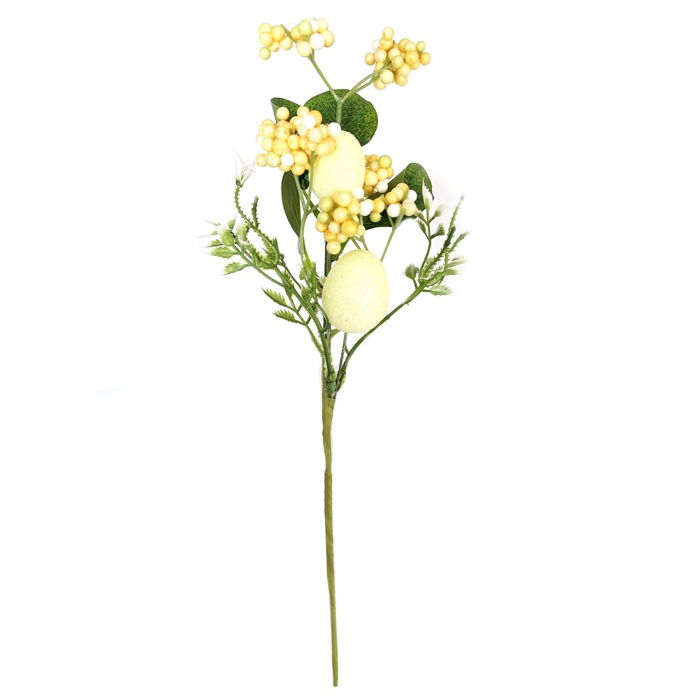 Easter branch with eggs - yellow, 37 cm