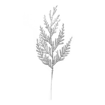 Christmas Cedar branch - silver, 23 cm