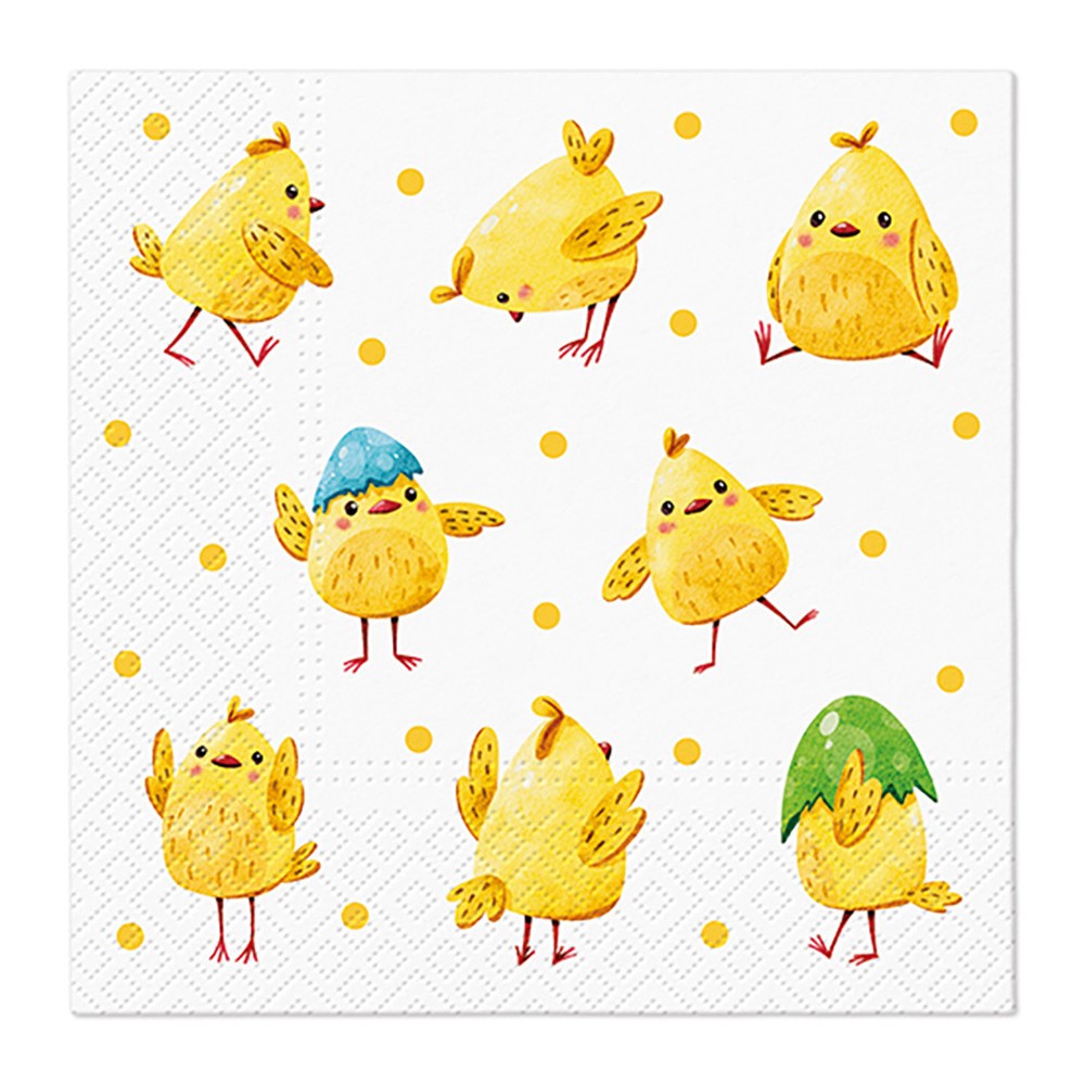 Decorative napkins - Paw - Crazy Chickens, 20 pcs.