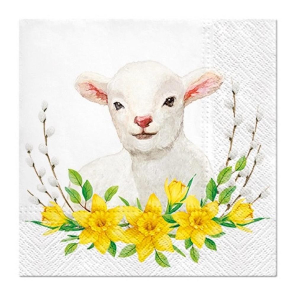 Serwetki ozdobne - Paw - Lamb with Wreath, 20 szt.