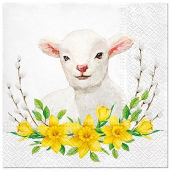 Decorative napkins - Paw - Lamb with Wreath, 20 pcs.