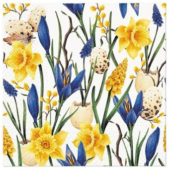 Decorative napkins - Paw - Muscari with Daffodils, 20 pcs.