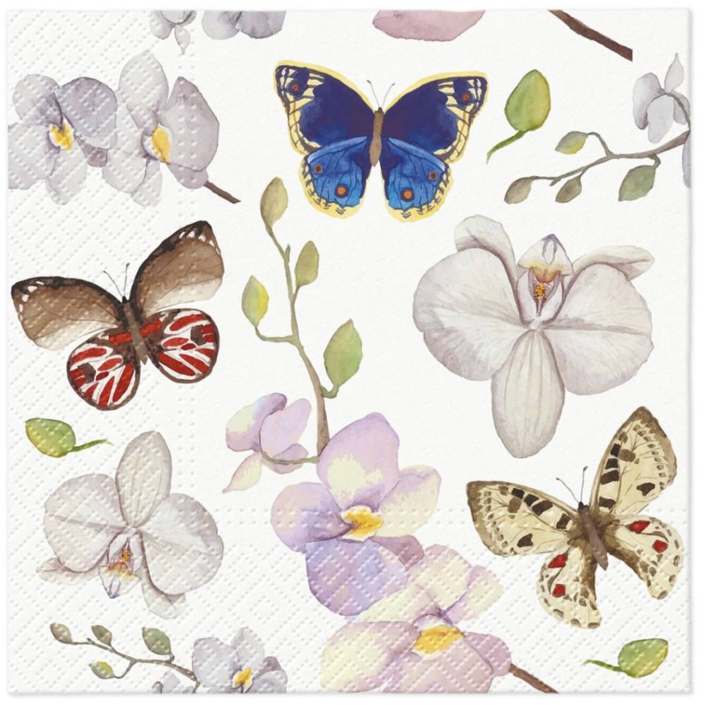 Decorative napkins - Paw - Orchidea Butterfly, 20 pcs.