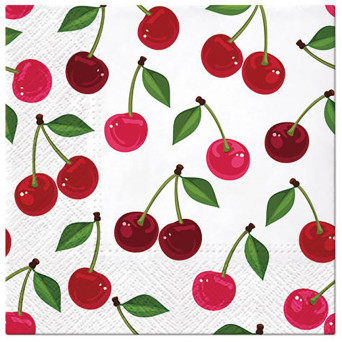 Serwetki ozdobne - Paw - Cherries Pattern, 20 szt.