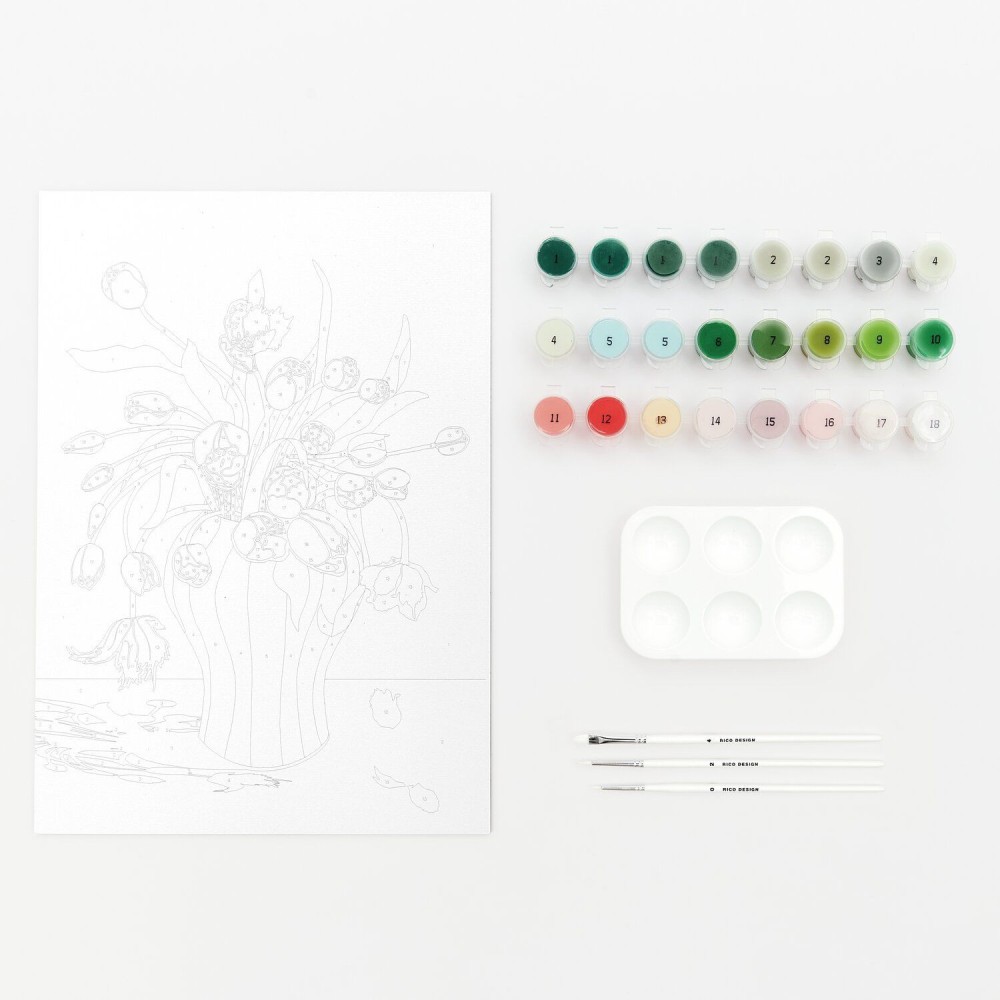Set for painting by numbers - Rico Design - Tulips Bouquet