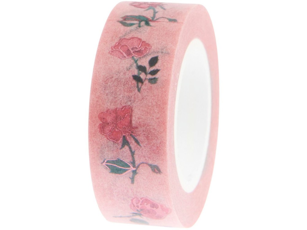 Taśma washi Roses - Paper Poetry - 15 mm x 10 m
