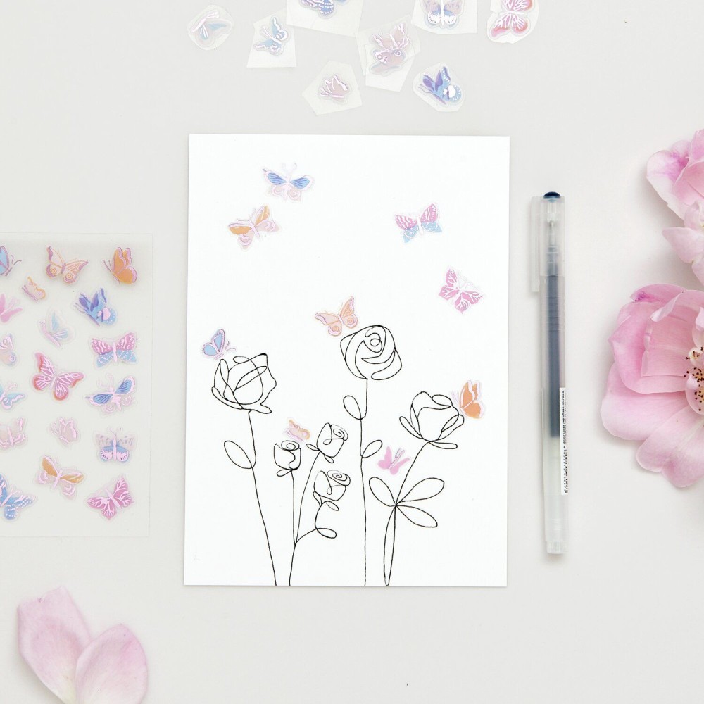 Foil stickers Butterflies - Paper Poetry - 72 pcs.