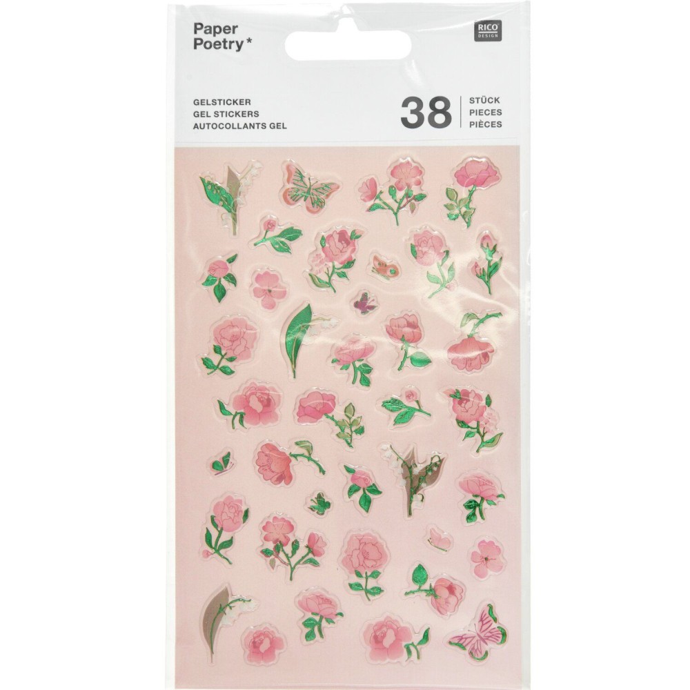 Gel stickers Roses - Paper Poetry - 38 pcs.