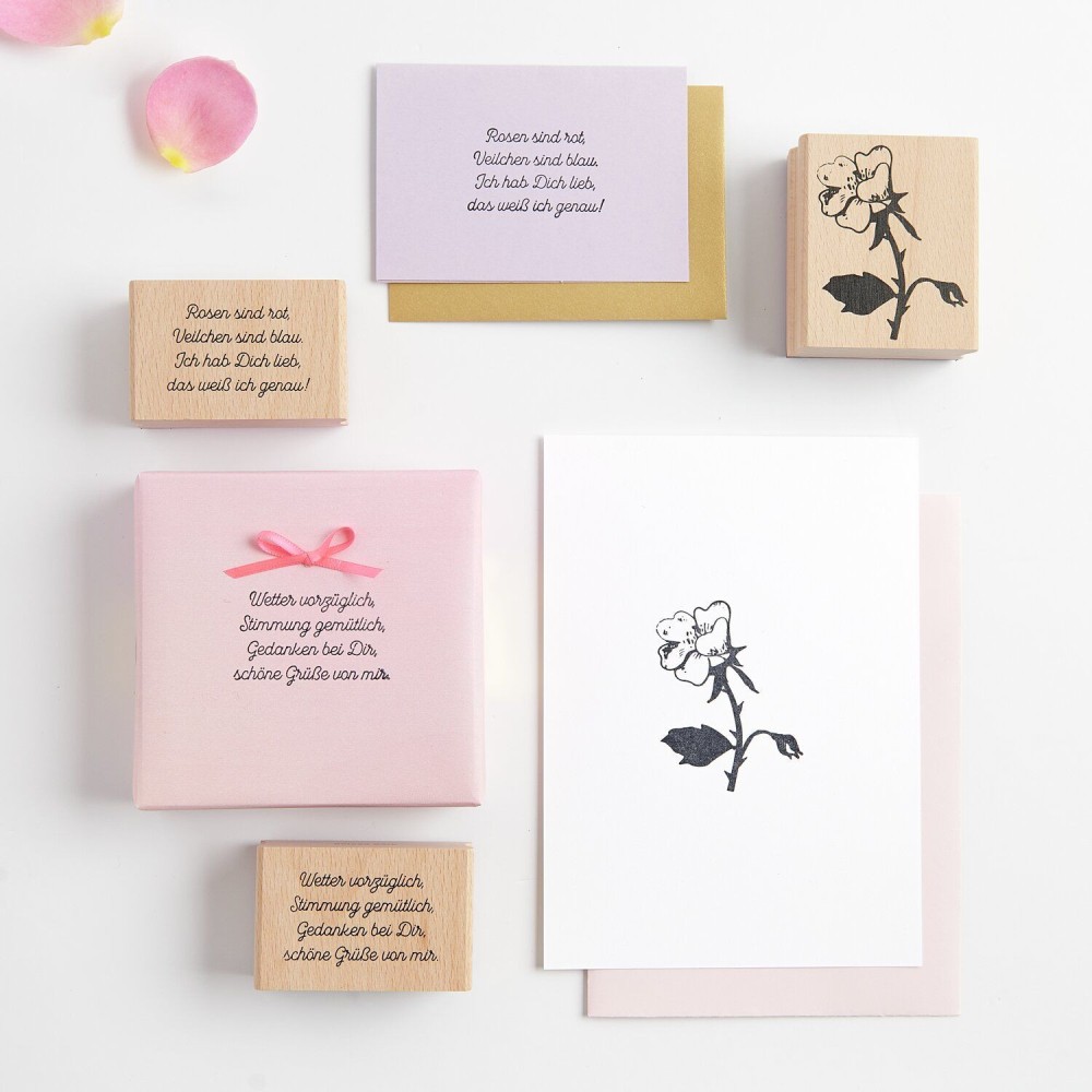 Stempel drewniany Rose - Rico Design - 6 x 7 cm
