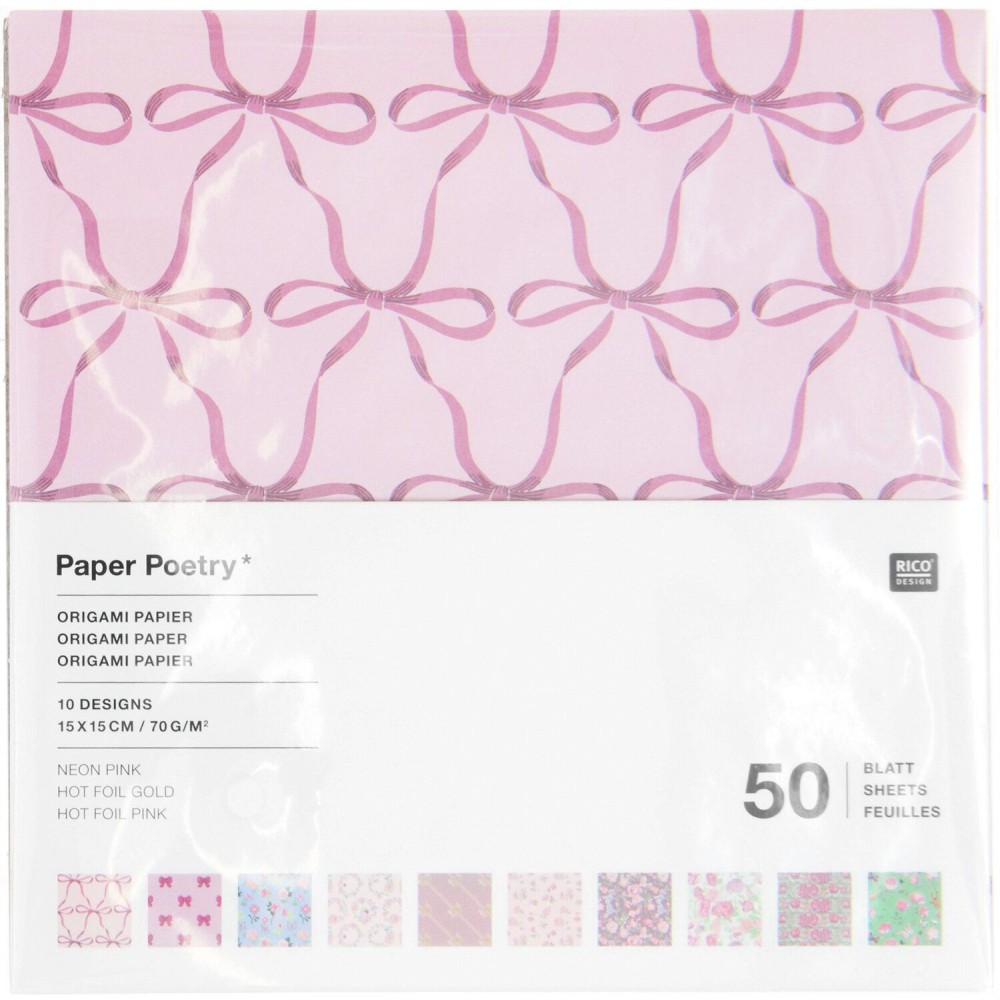 Papier origami Rose - Paper Poetry - 15 x 15 cm, 50 ark.