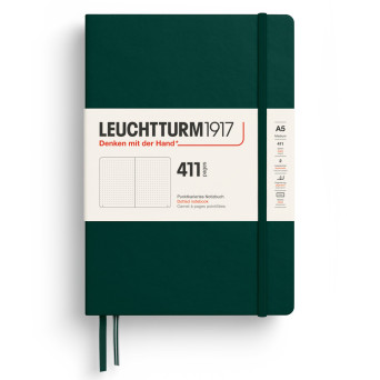 Dotted Notebook 411 A5 - Leuchtturm1917 - Forest Green, hardcover, 80g/m2