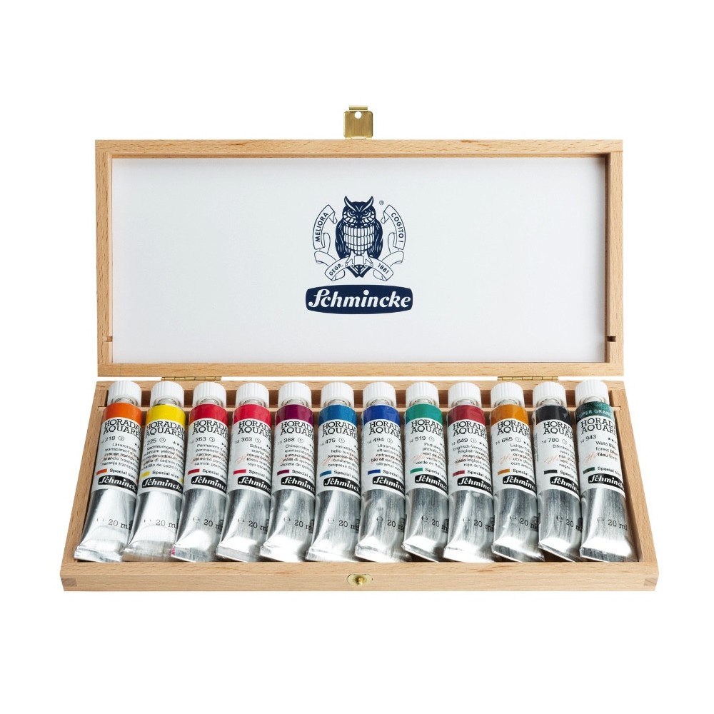 Set of Horadam Aquarell watercolor paints - Schmincke - 12 x 20 ml