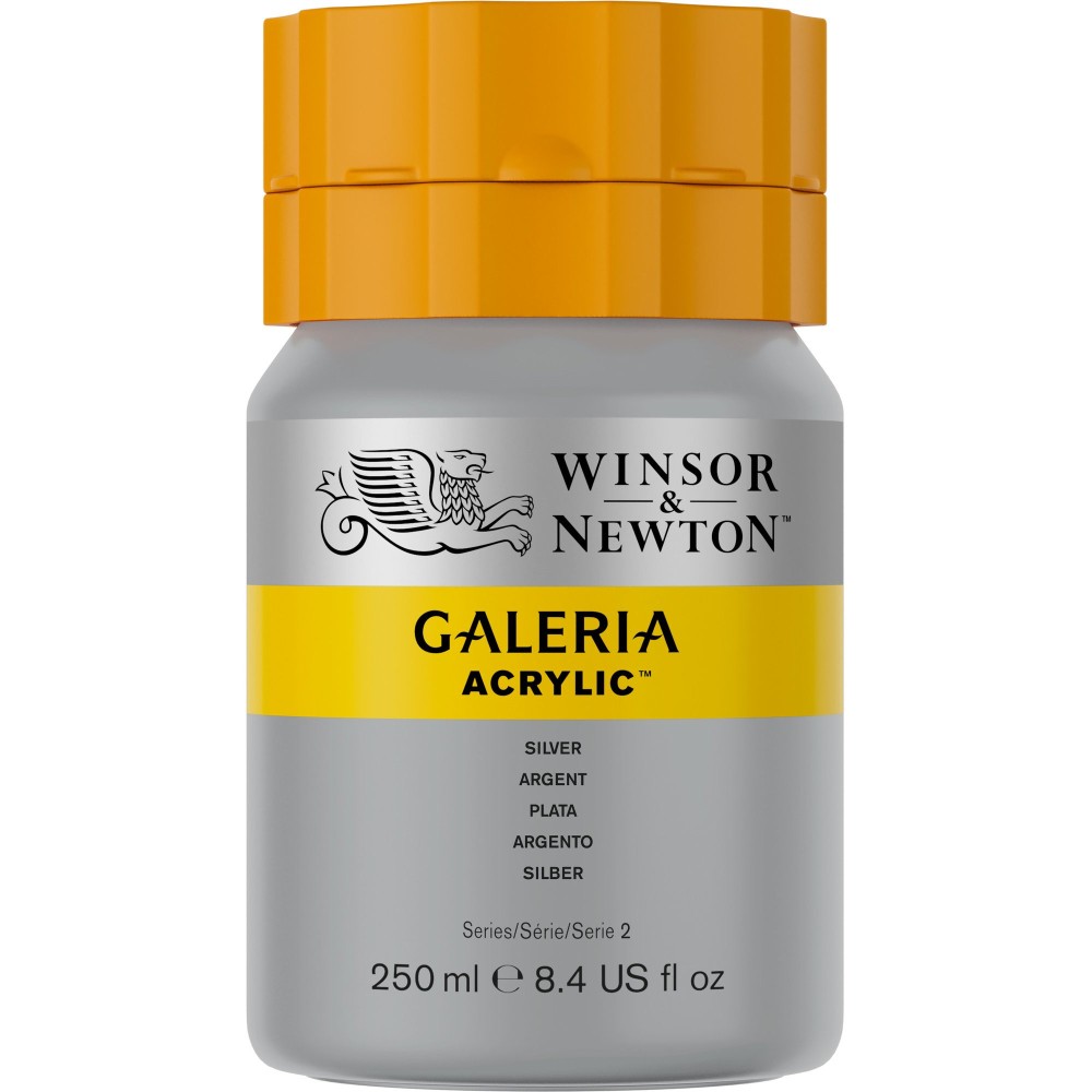 Farba akrylowa Galeria - Winsor & Newton - 617, Silver, 250 ml