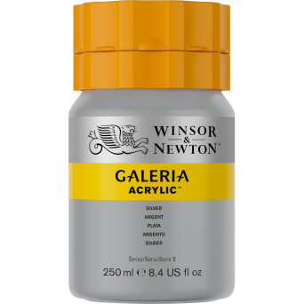 Farba akrylowa Galeria - Winsor & Newton - 617, Silver, 250 ml