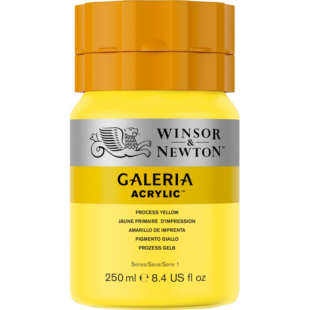 Farba akrylowa Galeria - Winsor & Newton - 527, Process Yellow, 250 ml