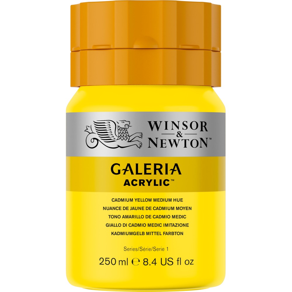 Farba akrylowa Galeria - Winsor & Newton - 120, Cadmium Yellow Medium Hue, 250 ml