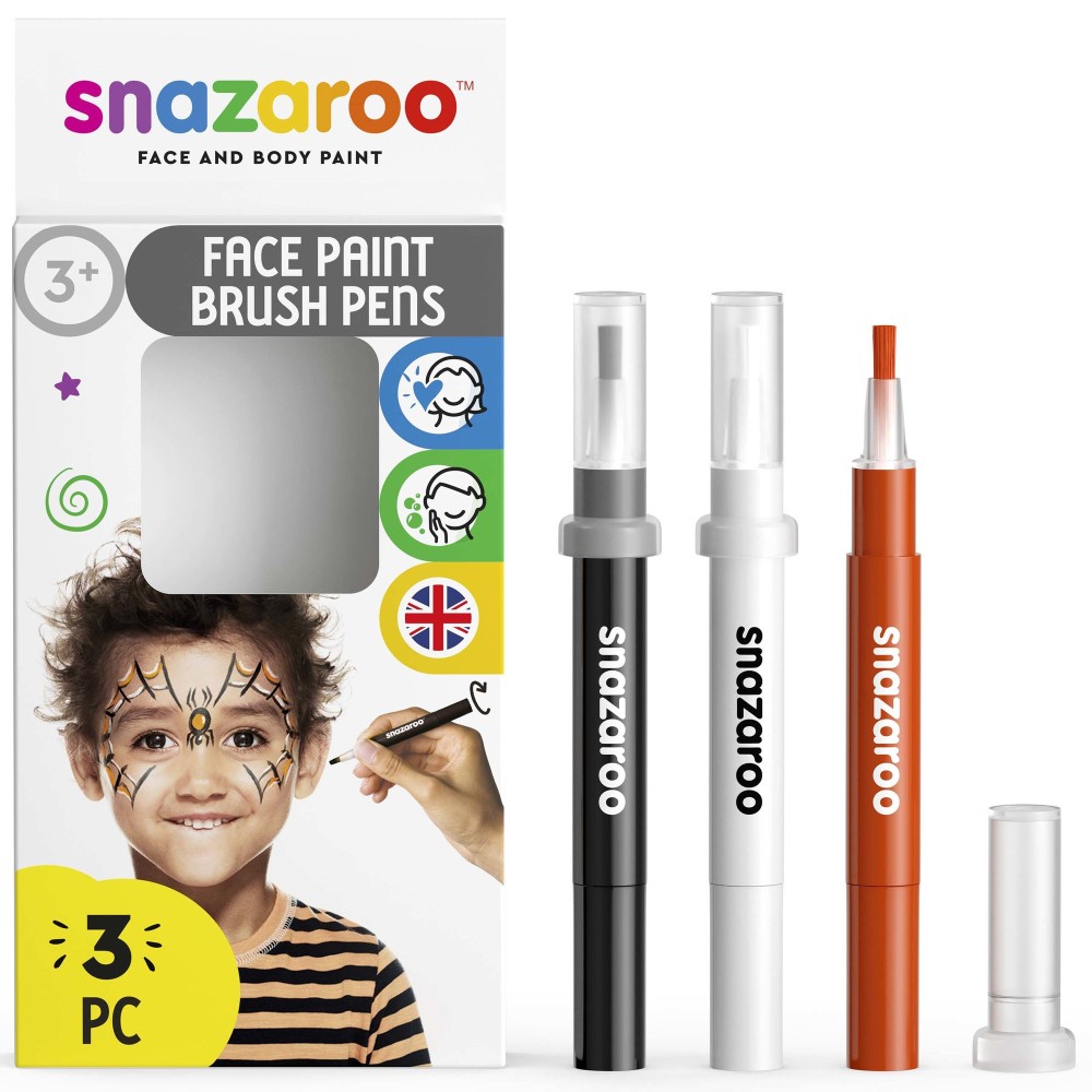 Face and body make-up brush paint - Snazaroo - 3 pcs.