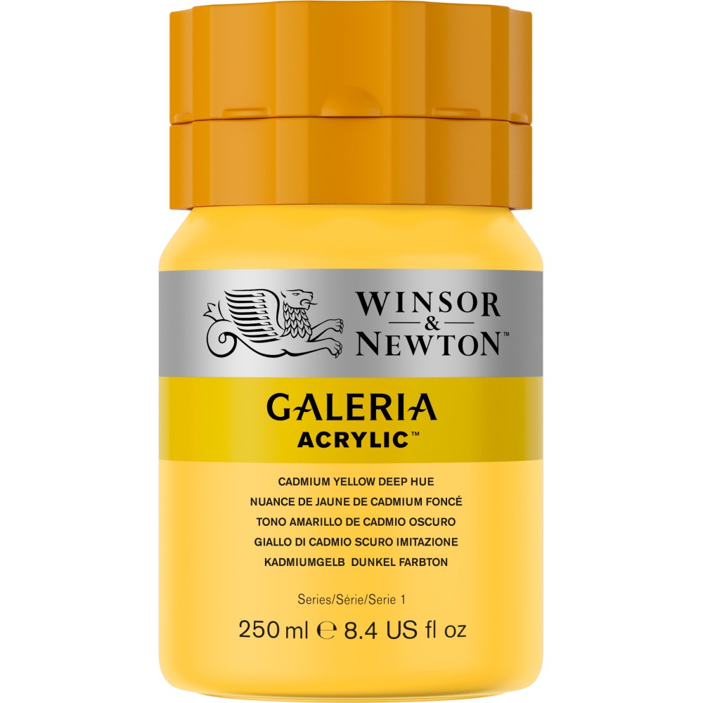 Farba akrylowa Galeria - Winsor & Newton - 115, Cadmium Yellow Deep Hue, 250 ml