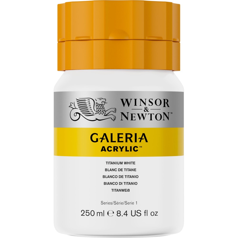 Farba akrylowa Galeria - Winsor & Newton - 644, Titanium White, 250 ml