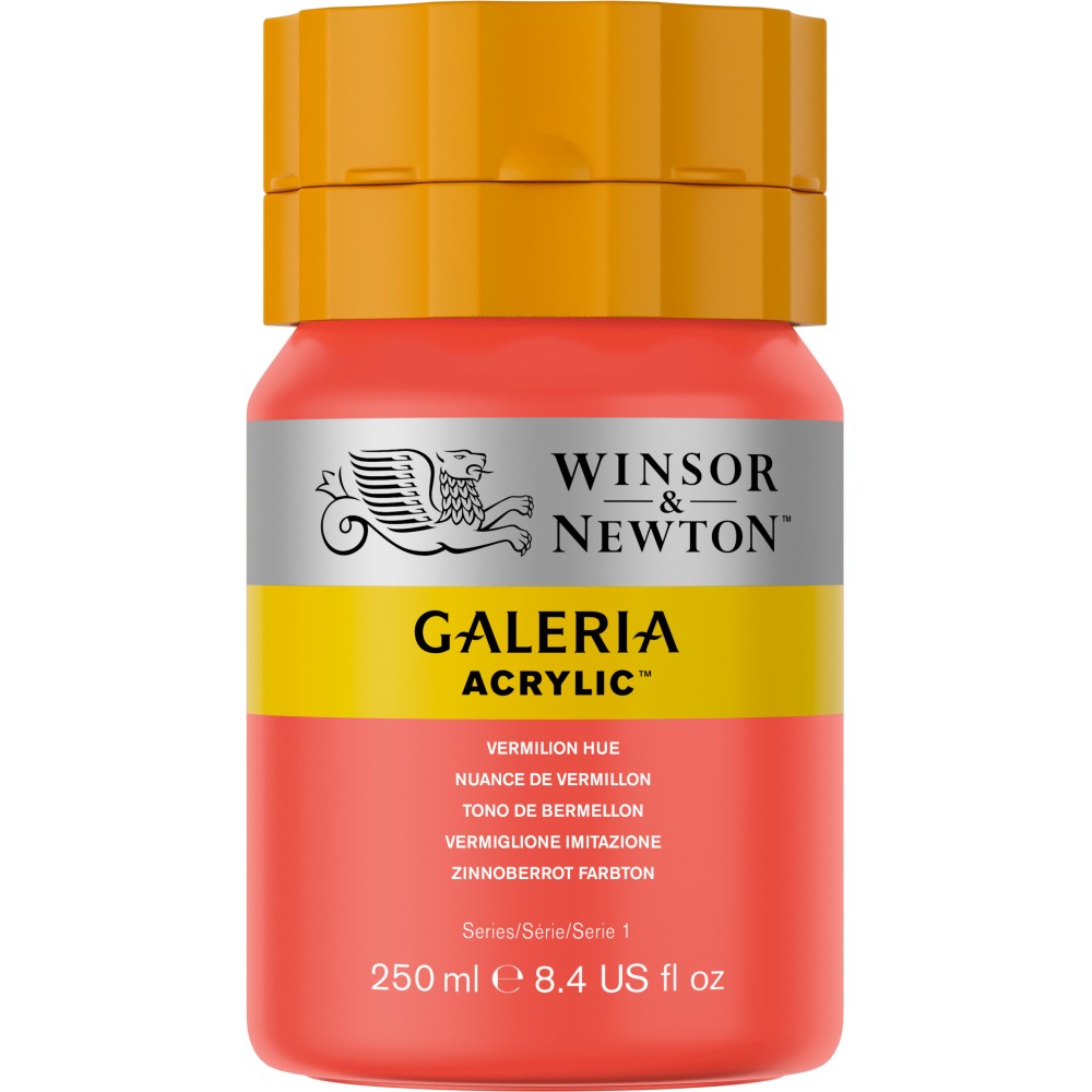 Farba akrylowa Galeria - Winsor & Newton - 682, Vermilion Hue, 250 ml