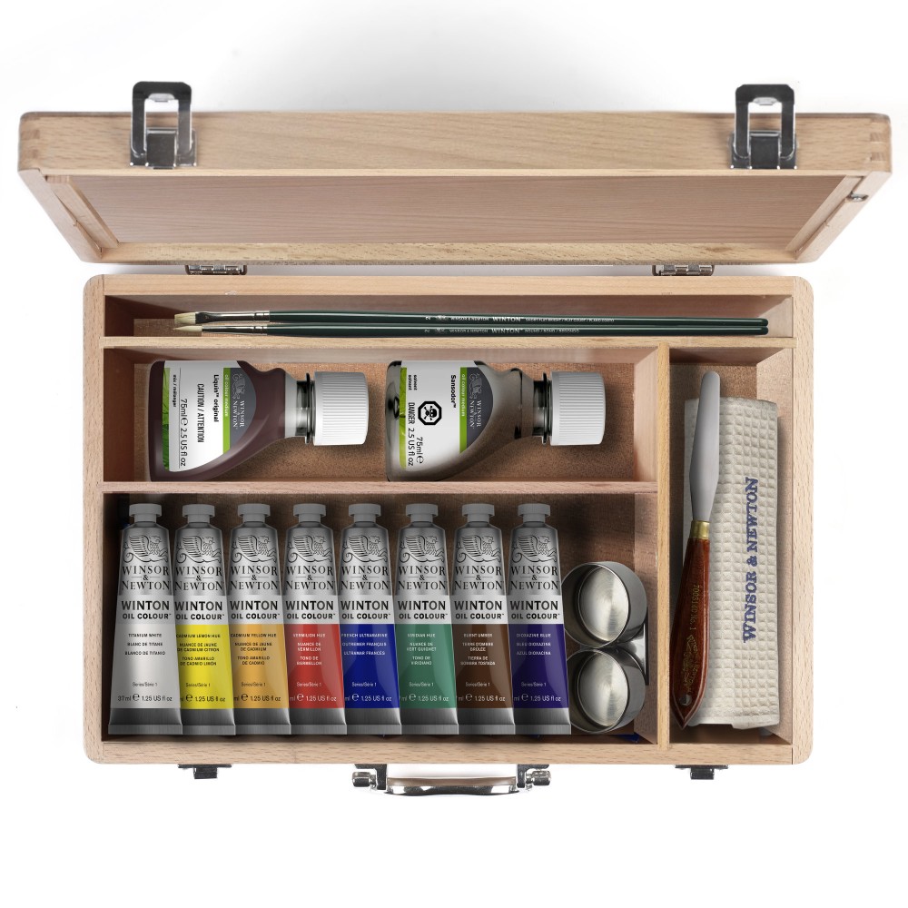 Zestaw farb olejnych Winton w drewnianym etui - Winsor & Newton - 15 szt.