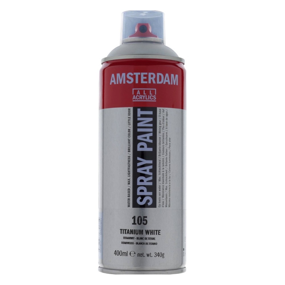 Farba akrylowa w sprayu - Amsterdam - 105, Titanium White, 400 ml