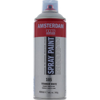Acrylic spray paint - Amsterdam - 105, Titanium White, 400 ml