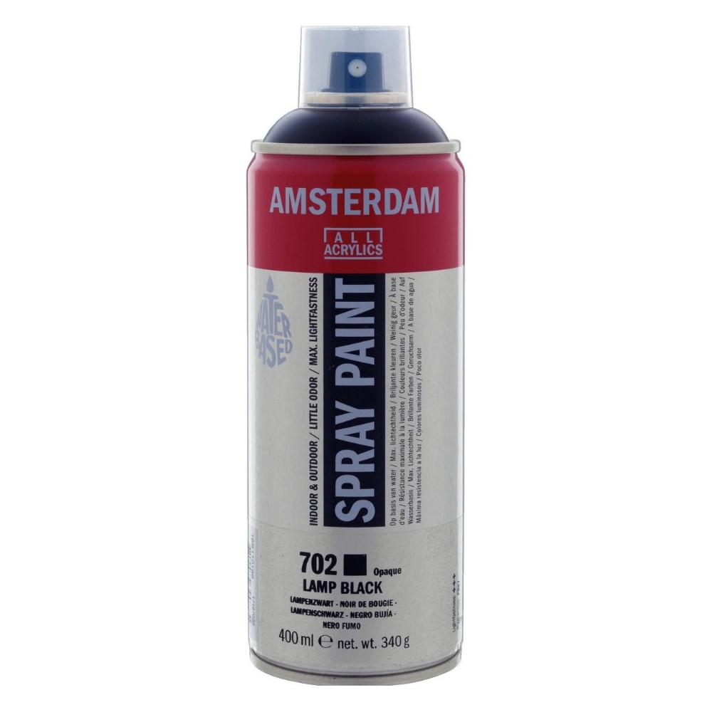 Acrylic spray paint - Amsterdam - 702, Lamp Black, 400 ml