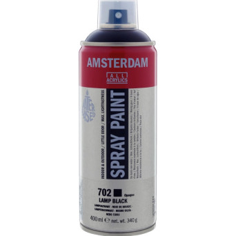 Acrylic spray paint - Amsterdam - 702, Lamp Black, 400 ml