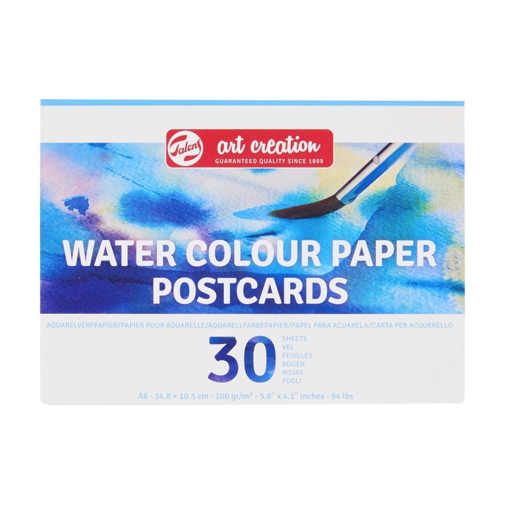 Watercolor postcard paper A6 - Talens Art Creation - plain, 200 g/m2, 30 sheets
