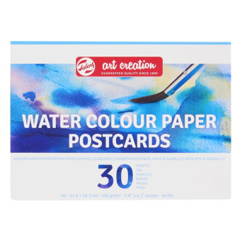 Watercolor postcard paper A6 - Talens Art Creation - plain, 200 g/m2, 30 sheets