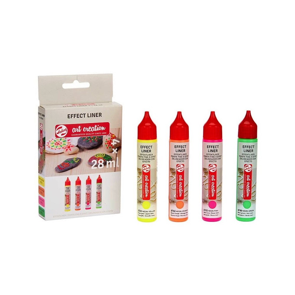 Set of Relief Effect liners Neon - Talens Art Creation - 4 x 28 ml
