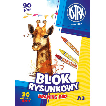 Drawing Paper Pad A3 - Astra - white, 90 g, 20 sheets
