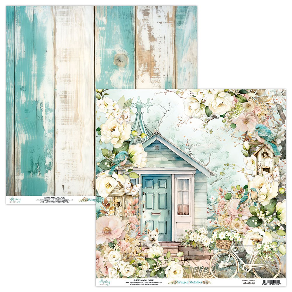 Zestaw papierów do scrapbookingu 15,2 x 15,2 cm - Mintay - Winged Melodies