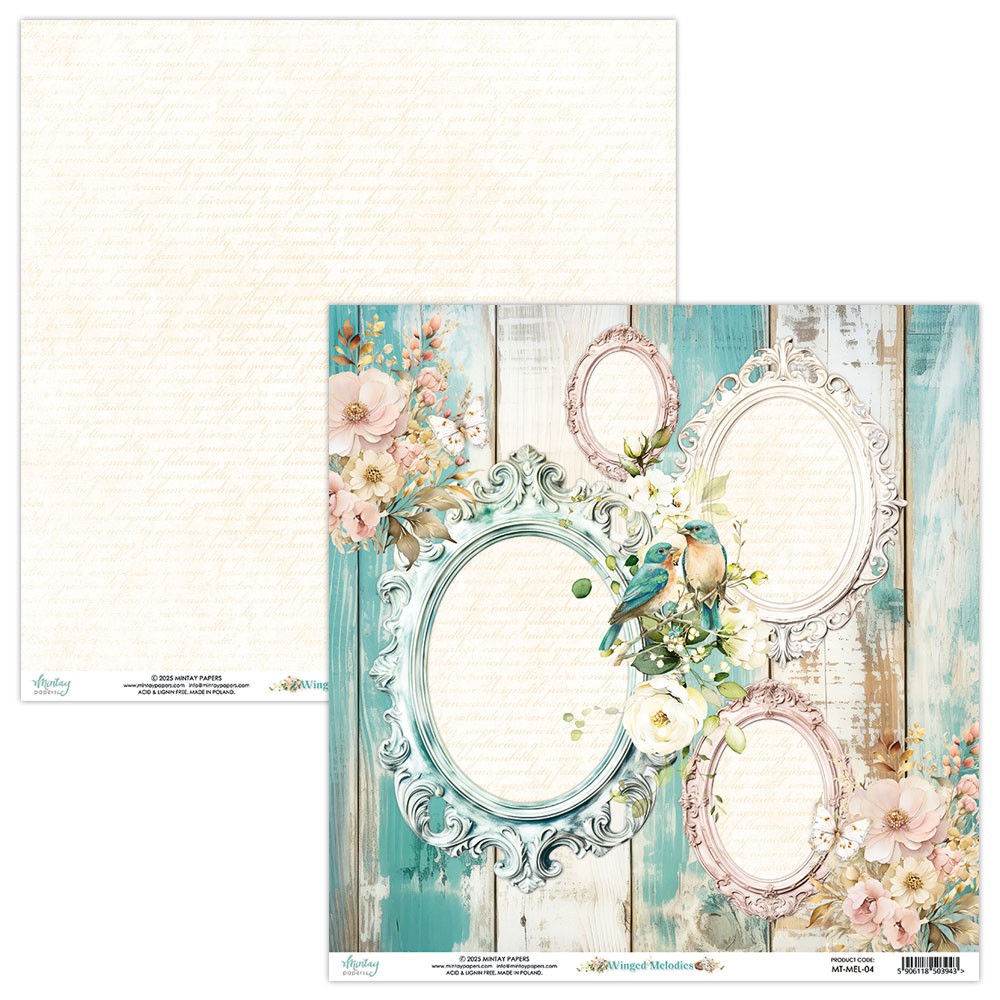 Zestaw papierów do scrapbookingu 15,2 x 15,2 cm - Mintay - Winged Melodies