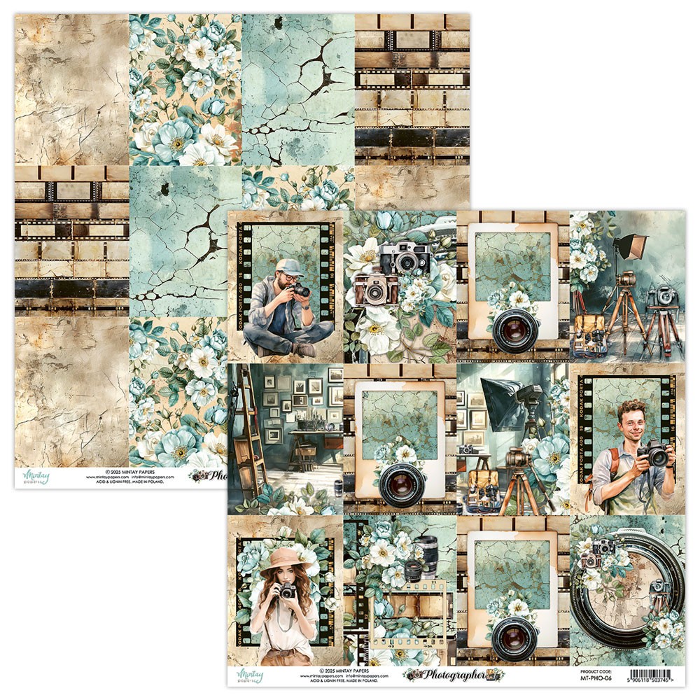 Papier do scrapbookingu 30,5 x 30,5 cm - Mintay - Photographer 06